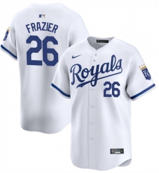 Men Kansas City Royals 26 Adam Frazier White 2024 Home Limited Cool Base Stitched Baseball Jersey