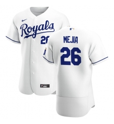 Men Kansas City Royals 26 Erick Mejia Men Nike White Home 2020 Flex Base Player MLB Jersey