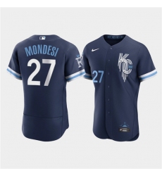 Men Kansas City Royals 27 Adalberto Mondesi 2022 Navy City Connect Flex Base Stitched MLB jersey