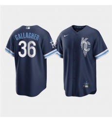 Men Kansas City Royals 36 Cam Gallagher 2022 Navy City Connect Cool Base Stitched jersey