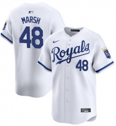Men Kansas City Royals 48 Alec Marsh White 2024 Cool Base Home Limited Stitched Baseball Jersey