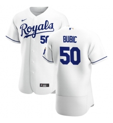 Men Kansas City Royals 50 Kris Bubic Men Nike White Home 2020 Flex Base Player MLB Jersey