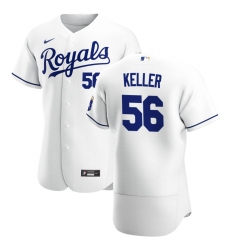 Men Kansas City Royals 56 Brad Keller Men Nike White Home 2020 Flex Base Player MLB Jersey