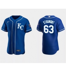 Men Kansas City Royals 63 Josh Staumont Royal Flex Base Stitched MLB Jersey
