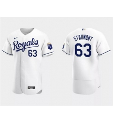 Men Kansas City Royals 63 Josh Staumont White Flex Base Stitched MLB Jersey