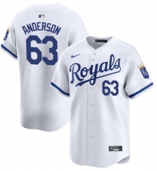 Men Kansas City Royals 63 Nick Anderson White 2024 Home Limited Cool Base Stitched Baseball Jersey