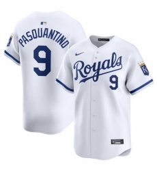 Men Kansas City Royals 9 Vinnie Pasquantino White 2024 Home Limited Stitched Baseball Jersey