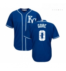 Mens Kansas City Royals 0 Terrance Gore Blue Authentic Blue Team Logo Fashion Cool Base Baseball Jersey 