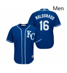 Mens Kansas City Royals 16 Martin Maldonado Replica Blue Alternate 2 Cool Base Baseball Jersey 