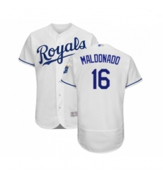 Mens Kansas City Royals 16 Martin Maldonado White Flexbase Authentic Collection Baseball Jersey