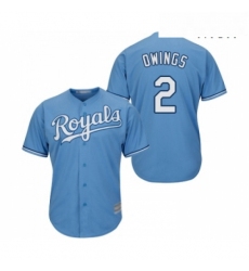 Mens Kansas City Royals 2 Chris Owings Replica Light Blue Alternate 1 Cool Base Baseball Jersey 