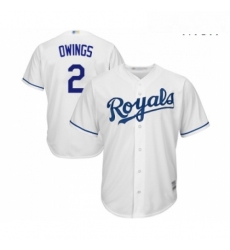 Mens Kansas City Royals 2 Chris Owings Replica White Home Cool Base Baseball Jersey 