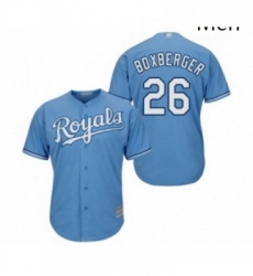 Mens Kansas City Royals 26 Brad Boxberger Replica Light Blue Alternate 1 Cool Base Baseball Jersey 
