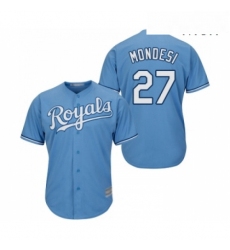 Mens Kansas City Royals 27 Adalberto Mondesi Replica Light Blue Alternate 1 Cool Base Baseball Jersey 