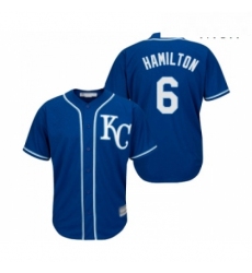 Mens Kansas City Royals 6 Billy Hamilton Replica Blue Alternate 2 Cool Base Baseball Jersey 