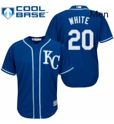 Mens Majestic Kansas City Royals 20 Frank White Replica Blue Alternate 2 Cool Base MLB Jersey