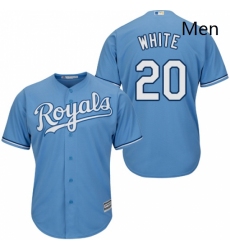 Mens Majestic Kansas City Royals 20 Frank White Replica Light Blue Alternate 1 Cool Base MLB Jersey