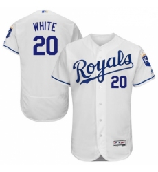 Mens Majestic Kansas City Royals 20 Frank White White Flexbase Authentic Collection MLB Jersey
