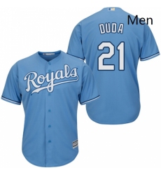 Mens Majestic Kansas City Royals 21 Lucas Duda Replica Light Blue Alternate 1 Cool Base MLB Jersey 