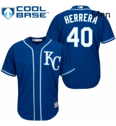 Mens Majestic Kansas City Royals 40 Kelvin Herrera Replica Blue Alternate 2 Cool Base MLB Jersey