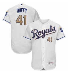 Mens Majestic Kansas City Royals 41 Danny Duffy White Flexbase Authentic Collection MLB Jersey