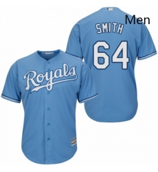 Mens Majestic Kansas City Royals 64 Burch Smith Replica Light Blue Alternate 1 Cool Base MLB Jersey 