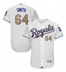 Mens Majestic Kansas City Royals 64 Burch Smith White Flexbase Authentic Collection MLB Jersey
