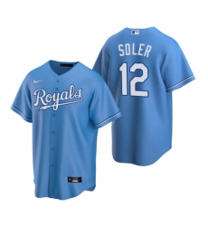 Mens Nike Kansas City Royals 12 Jorge Soler Light Blue Alternate Stitched Baseball Jerse