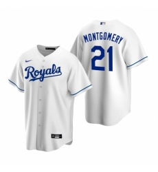 Mens Nike Kansas City Royals 21 Mike Montgomery White Home Stitched Baseball Jersey