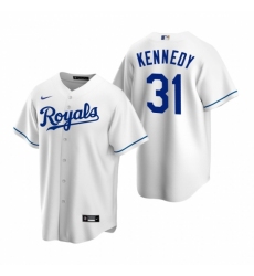 Mens Nike Kansas City Royals 31 Ian Kennedy White Home Stitched Baseball Jerse