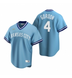 Mens Nike Kansas City Royals 4 Alex Gordon Light Blue Cooperstown Collection Road Stitched Baseball Jerse