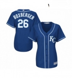 Womens Kansas City Royals 26 Brad Boxberger Replica Blue Alternate 2 Cool Base Baseball Jersey 