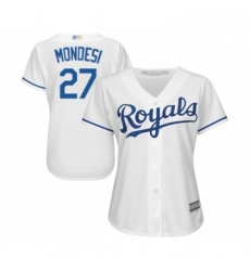 Womens Kansas City Royals 27 Adalberto Mondesi Replica White Home Cool Base Baseball Jersey 