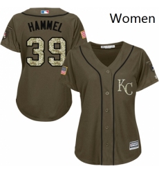 Womens Majestic Kansas City Royals 39 Jason Hammel Replica Green Salute to Service MLB Jersey