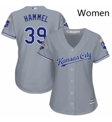 Womens Majestic Kansas City Royals 39 Jason Hammel Replica Grey Road Cool Base MLB Jersey