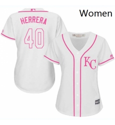 Womens Majestic Kansas City Royals 40 Kelvin Herrera Authentic White Fashion Cool Base MLB Jersey