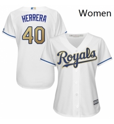 Womens Majestic Kansas City Royals 40 Kelvin Herrera Authentic White Home Cool Base MLB Jersey