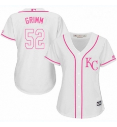 Womens Majestic Kansas City Royals 52 Justin Grimm Authentic White Fashion Cool Base MLB Jersey 