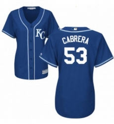 Womens Majestic Kansas City Royals 53 Melky Cabrera Authentic Blue Alternate 2 Cool Base MLB Jersey 