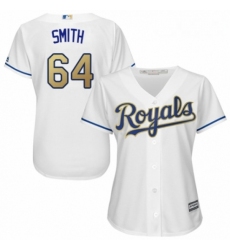 Womens Majestic Kansas City Royals 64 Burch Smith Authentic White Home Cool Base MLB Jersey 