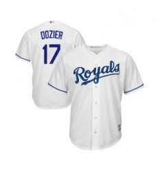 Youth Kansas City Royals 17 Hunter Dozier Replica White Home Cool Base Baseball Jersey 