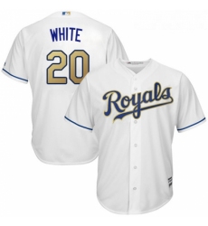 Youth Majestic Kansas City Royals 20 Frank White Authentic White Home Cool Base MLB Jersey