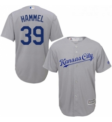Youth Majestic Kansas City Royals 39 Jason Hammel Replica Grey Road Cool Base MLB Jersey
