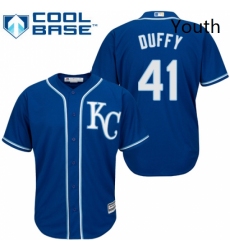 Youth Majestic Kansas City Royals 41 Danny Duffy Authentic Blue Alternate 2 Cool Base MLB Jersey