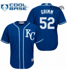 Youth Majestic Kansas City Royals 52 Justin Grimm Authentic Blue Alternate 2 Cool Base MLB Jersey 
