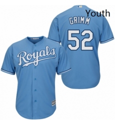 Youth Majestic Kansas City Royals 52 Justin Grimm Replica Light Blue Alternate 1 Cool Base MLB Jersey 