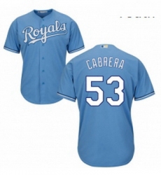 Youth Majestic Kansas City Royals 53 Melky Cabrera Authentic Light Blue Alternate 1 Cool Base MLB Jersey 