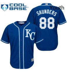 Youth Majestic Kansas City Royals 88 Michael Saunders Authentic Blue Alternate 2 Cool Base MLB Jersey 