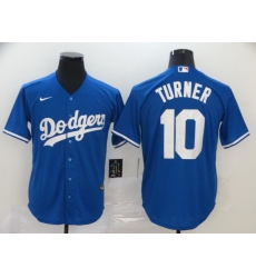 Dodgers 10 Justin Turner Royal 2020 Nike Cool Base Jersey
