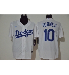 Dodgers 10 Justin Turner White 2020 Nike Cool Base Jersey